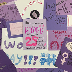 photo of posters for International Women's Day