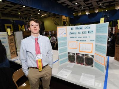 Robert Axtell with his project
